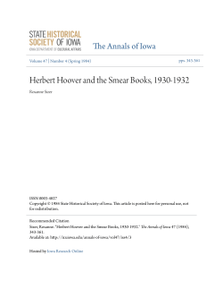 Herbert Hoover and the Smear Books, 1930-1932
