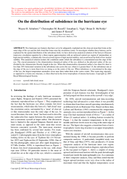 On the distribution of subsidence in the hurricane eye