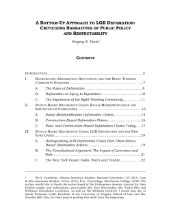 a bottom-up approach to lgb defamation