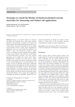 Strategies to extend the lifetime of bioelectrochemical enzyme