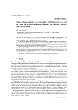 Opals: characterization, nomenclature definition