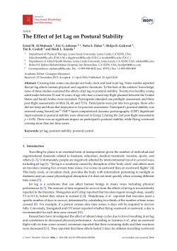The Effect of Jet Lag on Postural Stability