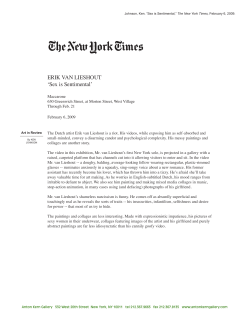 ERIK VAN LIESHOUT `Sex is Sentimental`