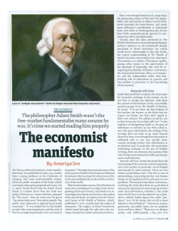 Adam Smith, The Economist Manifesto