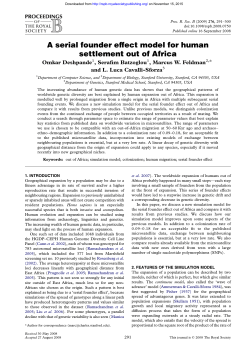 A serial founder effect model for human settlement out of Africa