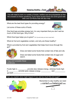 a varied and balanced diet.