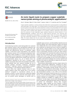 An ionic liquid route to prepare copper sulphide - PATh