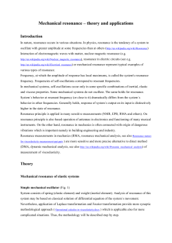 Mechanical resonance &ndash; theory and applications