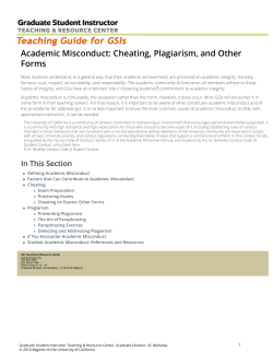 Academic Misconduct: Cheating, Plagiarism, and Other Forms