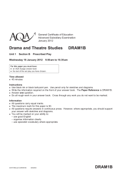 Section B Prescribed Play Jan 2012