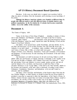 AP US History Document Based Question