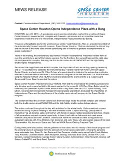 news release - Space Center Houston