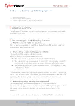 Executive Summary: The Meaning of Each Beeping