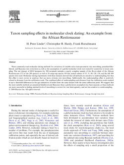 Taxon sampling effects in molecular clock dating: An example from