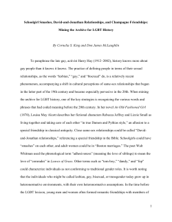 Schoolgirl Smashes, David-and-Jonathan Relationships