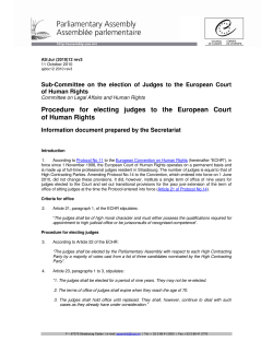 Procedure for electing judges to the European Court of Human Rights