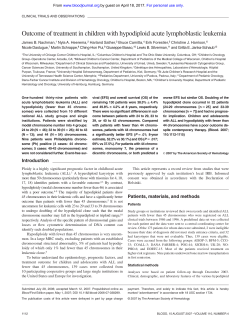 Outcome of treatment in children with
