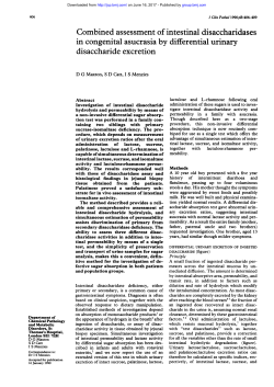 Combined assessment of intestinal disaccharidases disaccharide