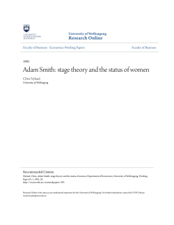 Adam Smith: stage theory and the status of women