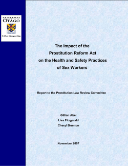 The Impact of the Prostitution Reform Act on the Health and Safety
