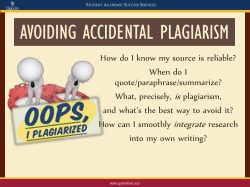 Avoiding accidental plagiarism - Student Academic Success Services