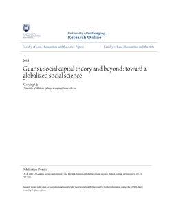 Guanxi, social capital theory and beyond - Research Online