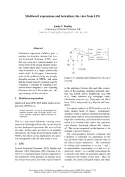 Multiword expressions and lexicalism: the view from LFG