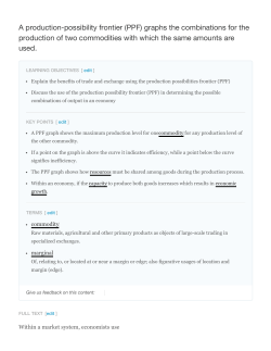 A production-possibility frontier (PPF) graphs the