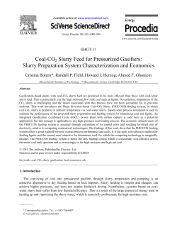 Coal-CO2 Slurry Feed for Pressurized Gasifiers