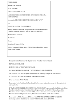 Excerpt from the Minutes of the Registry of the Versailles Court of