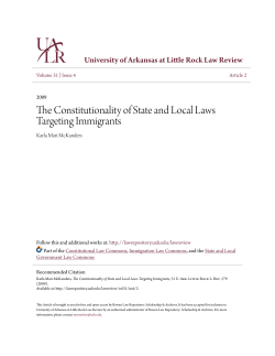 The Constitutionality of State and Local Laws Targeting Immigrants