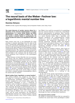 The neural basis of the Weber&ndash;Fechner law: a logarithmic mental