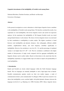 Linguistic determinants of the intelligibility of Swedish words among