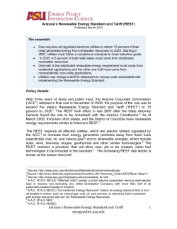Arizona`s Renewable Energy Standard and Tariff