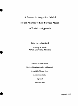 A Parametric Integration Mode1 for the Analysis of Late Baroque Music