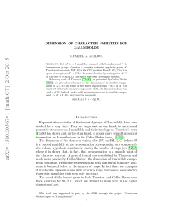 Dimension of character varieties for $3 $