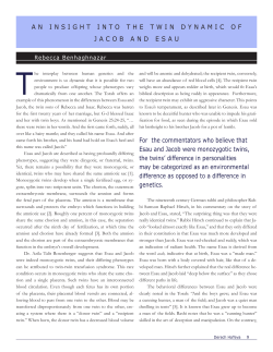 An inSighT inTo The TWin dynAMic of JAcob And eSAu