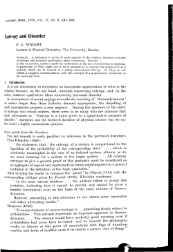 Entropy and Disorder