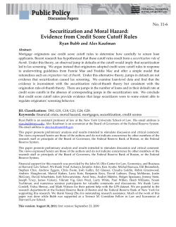 Securitization and Moral Hazard: Evidence from Credit Score Cutoff