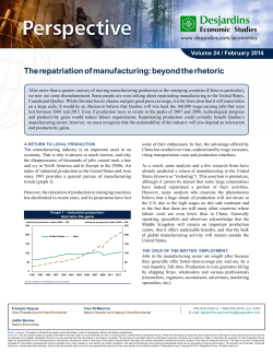 The repatriation of manufacturing: beyond the rhetoric