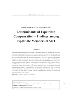 Determinants of Expatriate Compensation &ndash; Findings among