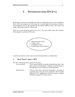 9. referencing using apastyle