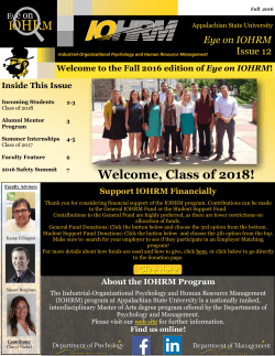 Eye on IOHRM Fall 2016 - Appalachian State University