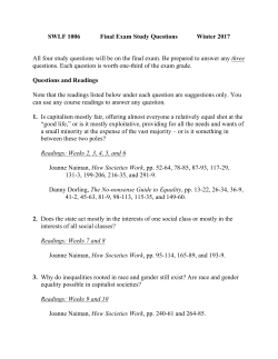 SWLF 1006 Final Exam Study Questions Winter 2017 All four study