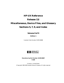 HP-UX Reference Release 11i Miscellaneous, Device Files, and