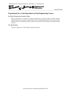 Experiments for a Unit Operations in Food Engineering Course