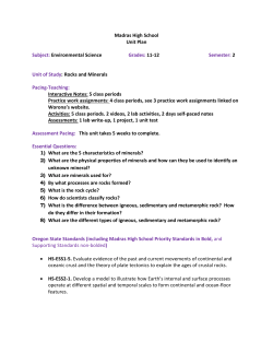 Madras High School Unit Plan Subject: Environmental Science