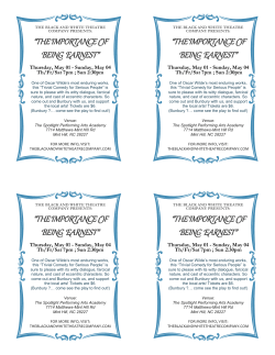 the importance of being earnest