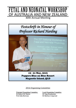 The Fetal and Neonatal Workshop of Australia and New Zealand