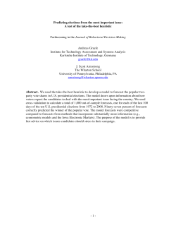 - 1 - Predicting elections from the most important issue: A test of the